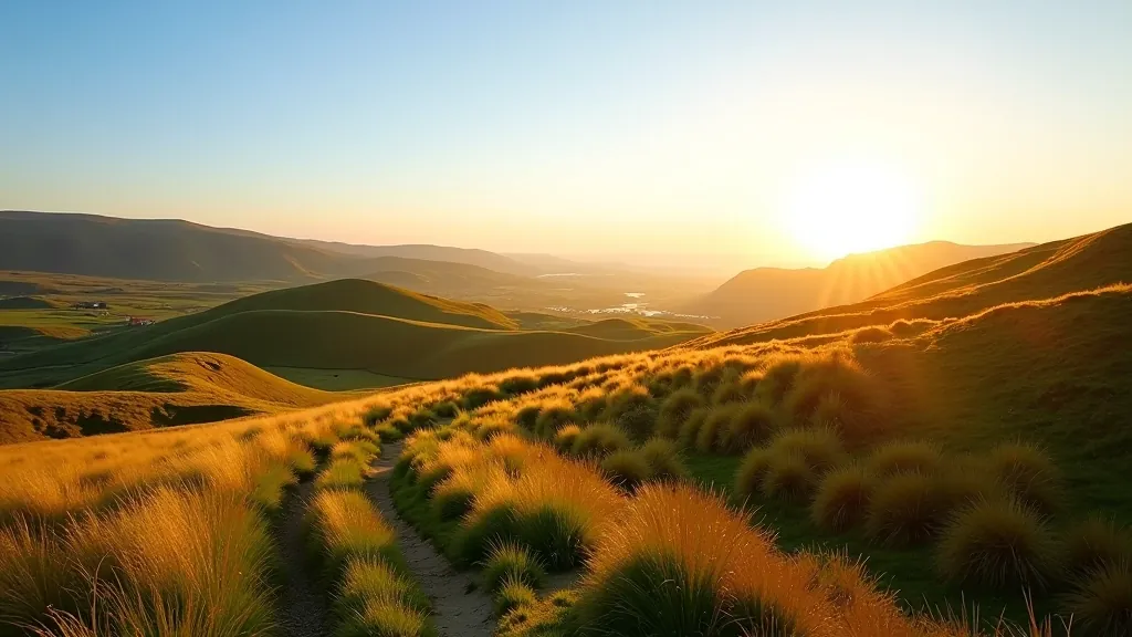 Beautiful limestone plateau with gentle hiking trails winding through natural landscape